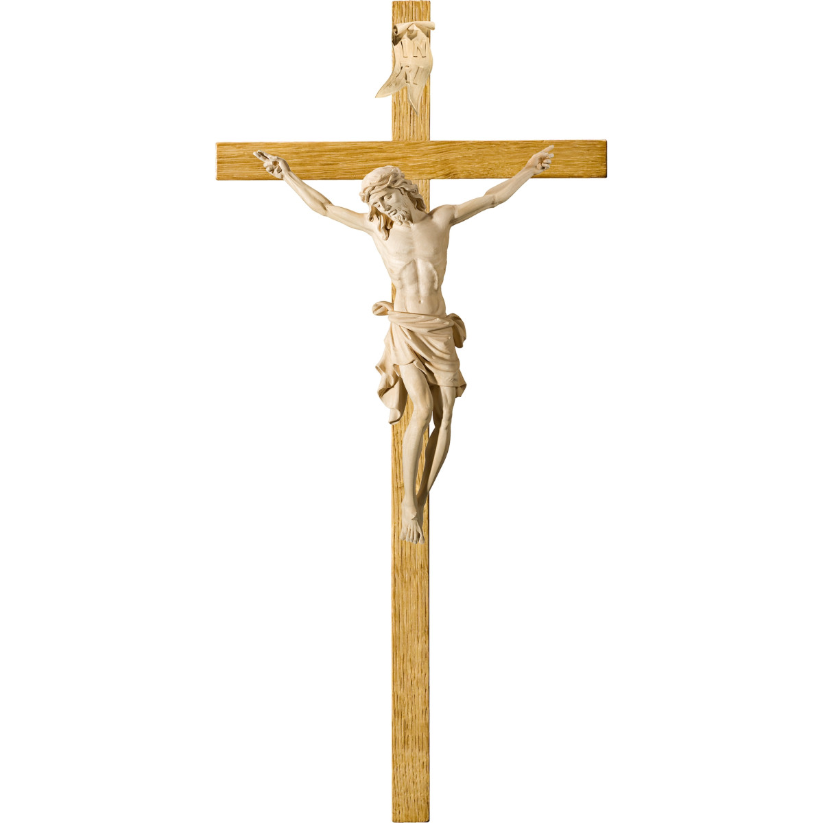 Cristo Pisa en cruz de roble